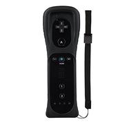 Cosaux Wii - Mando a distancia para Nintendo Wii y Wii U, FM02 Nintendo Wii con funda de silicona y correa para la muñeca, color negro