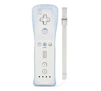 Cosaux Wii - Mando a distancia para Nintendo Wii y Wii U, FM02 Nintendo Wii con funda de silicona y correa para la muñeca, color blanco