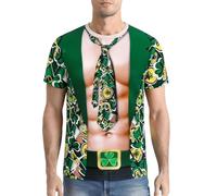 COSAVOROCK Camiseta del Día de San Patricio Hombre Disfraz Estampado Muscle, Verde Negruzco, L