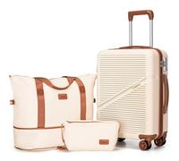 Cosbarn Juego de Equipaje de 5 Piezas con Ruedas giratorias, Beige, Luggage Set, Maletas con Ruedas