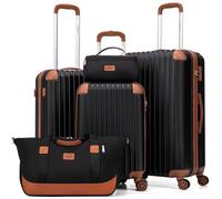 Cosbarn Juegos de equipaje, maletas con ruedas, juego de maletas, Negro -, 5 Piece Sets (20/24/28/DB/TB)