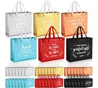 Cosblank 48 bolsas de regalo religiosas de 16 pulgadas con asa, 6 colores, bolsas de regalo cristianas grandes, no tejidas, bolsas de bautizo, bolsas de regalo reutilizables para mujeres, iglesia,