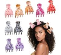 Cosblisvia Bali Curls para rizos pinzas para el cabello mujer pinzas para niñas adultas, 9 colores dopamine accesorios para el cabello de ABS para peinar deportes diarios viajes, 7 x 5 cm