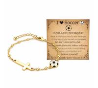 Cosblisvia Pulsera de Fútbol para Niñas, Joyería Deportiva de Verano, Pulsera de Amistad, Cadena Cruzada Chapada en Oro de 14K para Jugadores, Entrenadores, Aficionados para Cumpleaños, Deporte