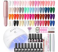 COSCELIA 40Pcs Kit Uñas Semipermanentes Completo con Lampara UV Torno para Uñas, 35 Colores Pintauñas Semipermanentes Rojo Negro Blanco 5pcs Base y Top Coat Kit Manicura con Herramientas