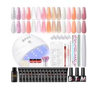 COSCELIA Gel Extensión de Uñas Kit Completo, 15 Colores 16ML Poly Nail Gel Para Uñas Con Lampara Uñas Rosa Blanco Nude Kit Uñas de Gel con Base Top Coat Mate para Principiante DIY
