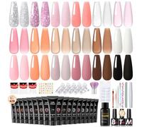 COSCELIA Kit de Extensión de Uñas, 18 Colores Gel de Extensión de Uñas con 30ml Slip Solution, Kit de Manicura con Base Coat No Wipe Top Matte Coat, Poly Nail Gel Extension Kit Regalos Principiantes