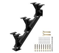 Cosciales metálicos de 3 peldaños para escaleras, Elevador de Acero para Deck de 48cm/18.9in con Orificios preperforados, Carga Pesada 225 kg/500 LB, Uso Exterior para Porche, Patio y Garaje