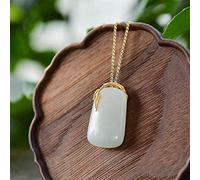 Cosculante Colgante de Lucky Hetian Jade Natural S925 Silver White Jade Collar Classic para adoración de Regalo de mamá