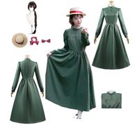 CosDogs Anime El castillo ambulante Sophie Cosplay disfraz con Peluca Sombrero Tocado Vestido Verde Niñas Mujeres Adultos Niños Traje Halloween Carnaval juego rol Fiesta de Navidad Kimono