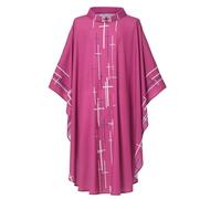 COSDREAMER Bata para hombre y mujer, sacerdote, pastor, celebrante, casulla católica, iglesia católica, vestido de misa para padre (morado)