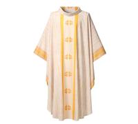 COSDREAMER Bata unisex de sacerdote celebrante casulla católica iglesia padre misa vestimenta (blanco)