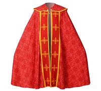 COSDREAMER Vestimentas católicas Unisex para Iglesia, Capa de Sacerdote celebrante, casulla, Rojo -, Medium