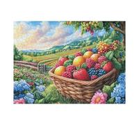 Cosecha de Cesta de Frutas Puzzles 500 Piezas Decorativo Hogar Tiempo Feliz Obra De Arte Rompecabezas Familiar para Adultos Desafío Intelectual DIY Creativo 500 PCS