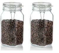 Cosecha Privada Recipiente Conservador de Alimentos Bormioli Rocco fido Transparente Vidrio (1,5 L) (6 Unidades) (Paquete de 2)