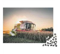 Cosechadora Moderna de Campo Puzzle de 1000 Piezas Papel para Adultos Paisaje Rural Juego de Puzzle 1000 Piezas Familia Decoración Relajación Regalo 38x26cm/1000pcs