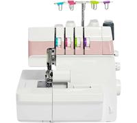 Cosedora Overlock De Alta Resistencia, Máquina De Coser Overlock Con Capacidad For 2-3-4 Agujas, Trampa De Recorte Y Prensatelas A Presión, Densidad Ajustable(Pink)
