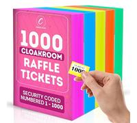 Coselena Paquete de 5 libros de boletos para guardarropa y rifa, numerados del 1 al 1000 con numeración segura, talones perforados y diseño fácil de arrancar, ideal para eventos, recaudación de fondos
