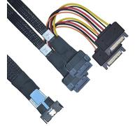 Cosentoll PCIe Gen5 MCIO X8 to 2 E1. S/E1. L/E3. S/E3. Cable de datos L, compatible con PCIe Gen5 32 GT/s estándar y compatible con backward, 50 cm