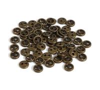 Coser Botones 50 mini botones de metal de 3/4/5 mm for bricolaje, hebillas redondas de 2 agujeros, botones hechos a mano for hacer tarjetas, scrapbooking y costura.(Bronze,4.0mm)