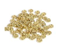 Coser Botones 50 mini botones de metal de 3/4/5 mm for bricolaje, hebillas redondas de 2 agujeros, botones hechos a mano for hacer tarjetas, scrapbooking y costura.(Gold plated,3.0mm)
