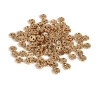 Coser Botones 50 mini botones de metal de 3/4/5 mm for bricolaje, hebillas redondas de 2 agujeros, botones hechos a mano for hacer tarjetas, scrapbooking y costura.(Light gold color,4.0mm)
