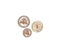 Coser Botones 6 botones de abeja de metal con forma de diamante for mujer, for abrigo, suéter, vestido, camisa, botones decorativos, exquisitos botones de costura hechos a mano.(White,18mm-6pcs)