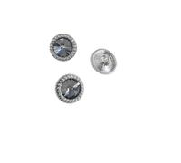 Coser Botones Botón redondo de diamantes de imitación de 12,5/15/18/21 mm, decoración de joyas, botones de metal dorados, accesorios de costura for ropa, bricolaje(Grey silver,18mm 6pcs)
