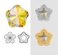 Coser en piedra de cristal DIY ropa y accesorios K9 en forma de ciruela joyería de cristal DIY cuentas sueltas colecciones para el hogar (color: Jonquil L)