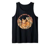 Coser Gato Acogedor Acolchado Craft Lover Vintage ronroneos diseño Camiseta sin Mangas