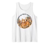 Coser Gato Acogedor Acolchado Craft Lover Vintage ronroneos diseño Camiseta sin Mangas