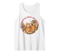 Coser Gato Acogedor Acolchado Craft Lover Vintage ronroneos diseño Camiseta sin Mangas