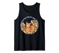 Coser Gato Acogedor Acolchado Craft Lover Vintage ronroneos diseño Camiseta sin Mangas