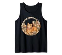 Coser Gato Acogedor Acolchado Craft Lover Vintage ronroneos diseño Camiseta sin Mangas