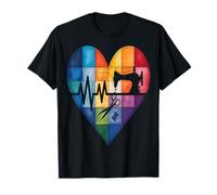 Coser Heartbeat Quilter Love Rainbow Quilt Heart Camiseta