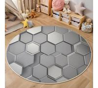 Coser Triángulos 3D Alfombra De Sala Grande Azul Textura De Metal Patrón Alfombra Infantil Habitación Antideslizante Suave Alfombrilla De Decoración Juego Felpudo,Gris Plata 100Cm
