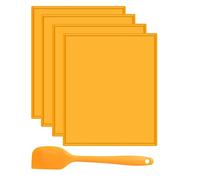 Coserori - Juego de 4 hojas de deshidratador de silicona con borde para frutas de piel líquida, frutas, carne de hierbas con raspador