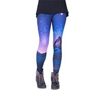 cosey - Leggings Coloridos Impresos (Talla única) - Space Landscape