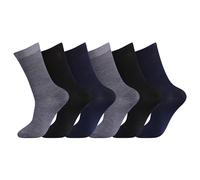 COSHAL® 6 pares de calcetines para diabéticos Bigfoot para hombre, parte superior ancha, puño suave, agarre no elástico, apto para edema, pies hinchados, calcetines circulatorios sin ataduras, tallas