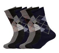 COSHAL® 6 pares de calcetines para diabéticos para hombre, calcetines anchos de algodón elásticos sin ataduras, calcetines sueltos para hombre, calcetines de agarre suave, calcetines para edema, pies