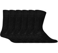 COSHAL® Calcetines anchos para mujer diabética, peine de miel, puño suave, agarre no elástico, aptos para edema con puntera sin costuras para pies hinchados, Negro (6 pares), talla única