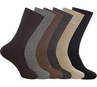 COSHAL® Calcetines de bambú para diabéticos para mujer, de agarre suave, ajuste holgado, calcetines para diabéticos, calcetines de bambú no elásticos, 3 y 6 pares, talla 4-7, Surtido, 4-7