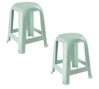 COSHANO 2X Taburete Silla de plástico Asiento apilable Banco jardín Camping Playa Fabricado en españa (2X Verde Agua)