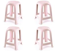 COSHANO 4X Taburete Silla de plástico Asiento apilable Banco jardín Camping Playa Fabricado en españa (4X Rosa)