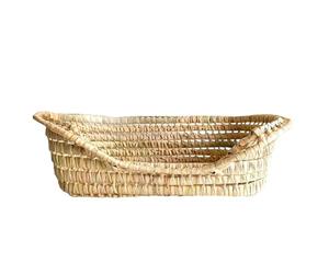 COSHANO Cesta para Gatos y Perros en Palma Trenzada. Moisés para Animales Mascotas. Cama de Mimbre Fabricada a Mano. Cada Pieza es Única (60x48x16 Marrón)