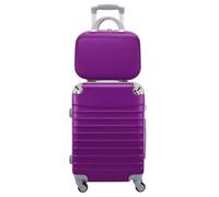 COSHANO Maleta de Cabina Trolley de Viaje con Neceser a Juego Equipaje de Mano 4 Ruedas 360º Maleta 55x35x20cm y Neceser 34x27x14cm. Comercial, Piloto, Medico. (Purpura)