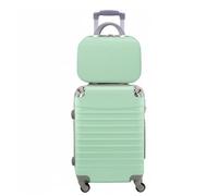 COSHANO Maleta de Cabina Trolley de Viaje con Neceser a Juego Equipaje de Mano 4 Ruedas 360º Maleta 55x35x20cm y Neceser 34x27x14cm. Comercial, Piloto, Medico. (Verde Agua)