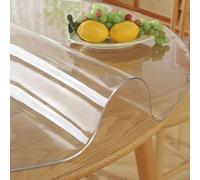 COSHANO Mantel Redondo Transparente a Medida de 1.5 mm + Borde Biselado, Protección de Mesa, Resistente al Agua, Lavable, se Puede Seleccionar el Tamaño (110cm Redondo)