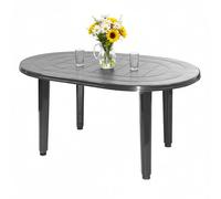 COSHANO Mesa de Jardin Oval 130x90cm de recina Auxiliar Exterior desmotable portatil, Camping, terraza, Acampada, Playa. (Gris Antracita)