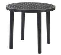 COSHANO Mesa de Jardín Redonda 90x72cm de recina Gris Antracita Auxiliar Exterior desmotable portátil, Camping, terraza, Acampada, Playa.